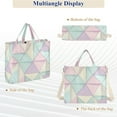 thumbnail image 6 of FORMRS Womens Corduroy Tote Bag Crossbody Shoulder Handbag with Pocket, Purple Geometric, 6 of 7