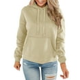 thumbnail image 2 of Vedolay Womens Crewneck Sweatshirt Women's 2023 Casual Striped Sweatshirt Oversized Long Sleeve Pullover Tops with Pockets,Beige M, 2 of 3