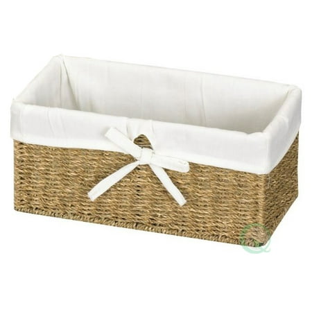 Vintiquewise Seagrass Shelf Basket Lined with White Lining