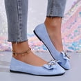 thumbnail image 6 of KIJBLAE Women's Vintage Bow Knot Low Cut Flats, Solid Slip On Lazy Daily Comfortable Casual Moccasins Light Blue 36, 6 of 9