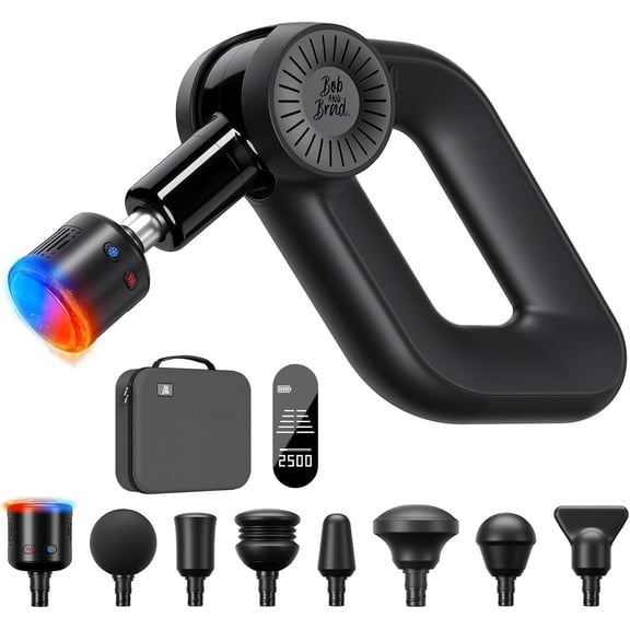 Bob and Brad D6 Pro Max Massage Gun with Heat & Cold Head, 16mm Deep Tissue Muscle Massager with 16mm Amplitude for Athletes Muscle Recovery, Handheld Professional Back Machine Pain Relief Gifts