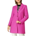 thumbnail image 5 of INSPIRE CHIC Women's Classic Notched Lapel Long Sleeves Long Overcoat M Fuchsia, 5 of 8