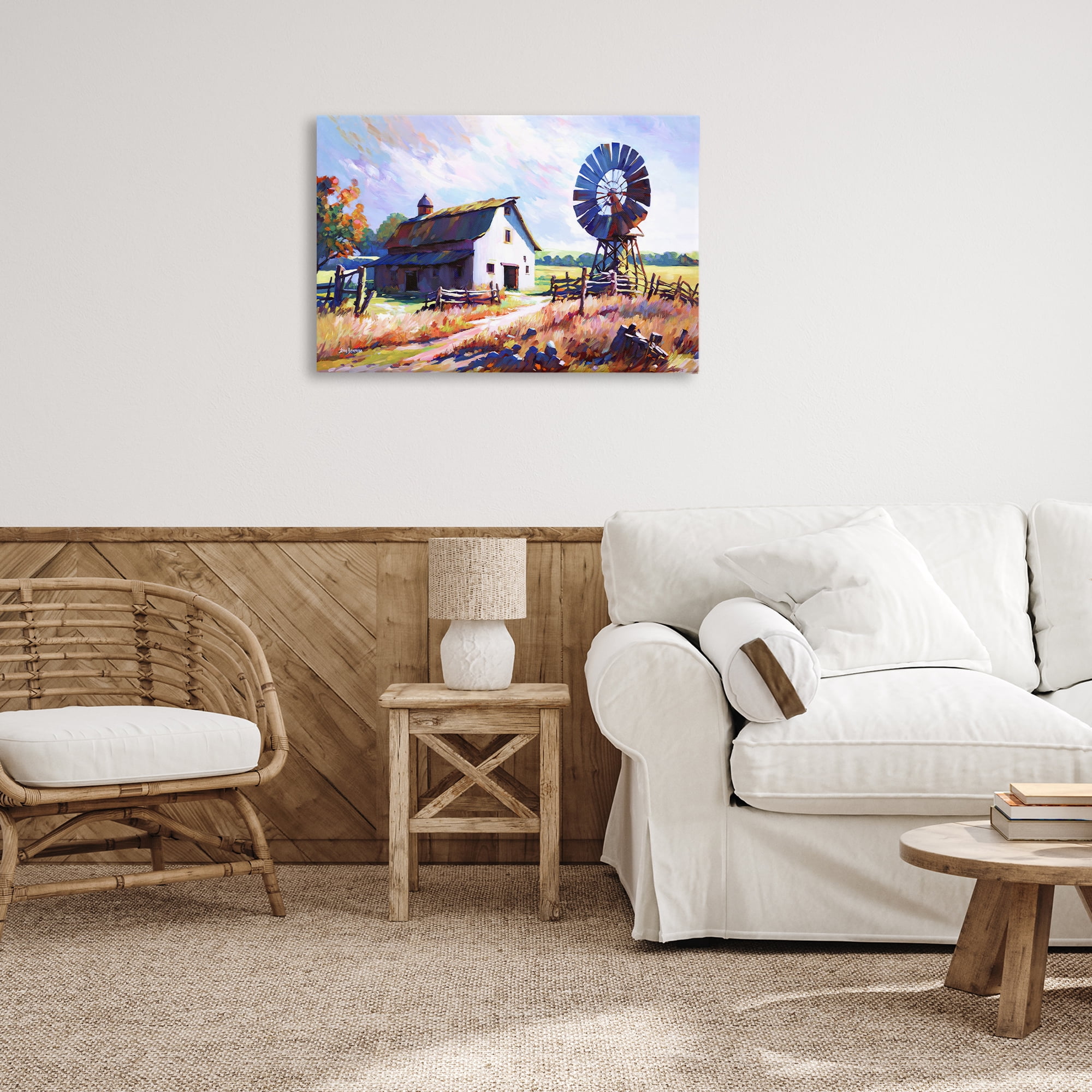 Stupell Industries Countryside Serenity Landscape Landscape Painting Gallery Wrapped Canvas Art Print Wall Art, 30 x 20