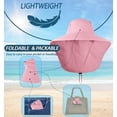 thumbnail image 4 of UPF 50+ Sun Protection Hat for Unisex Adult UV Solar Protection Wide Brim Outdoor Beach Fishing Bucket Bonnie Cap Visor with Neck Flap Breathable Mesh Lightweight Foldable Windproof B Light Pink, 4 of 5
