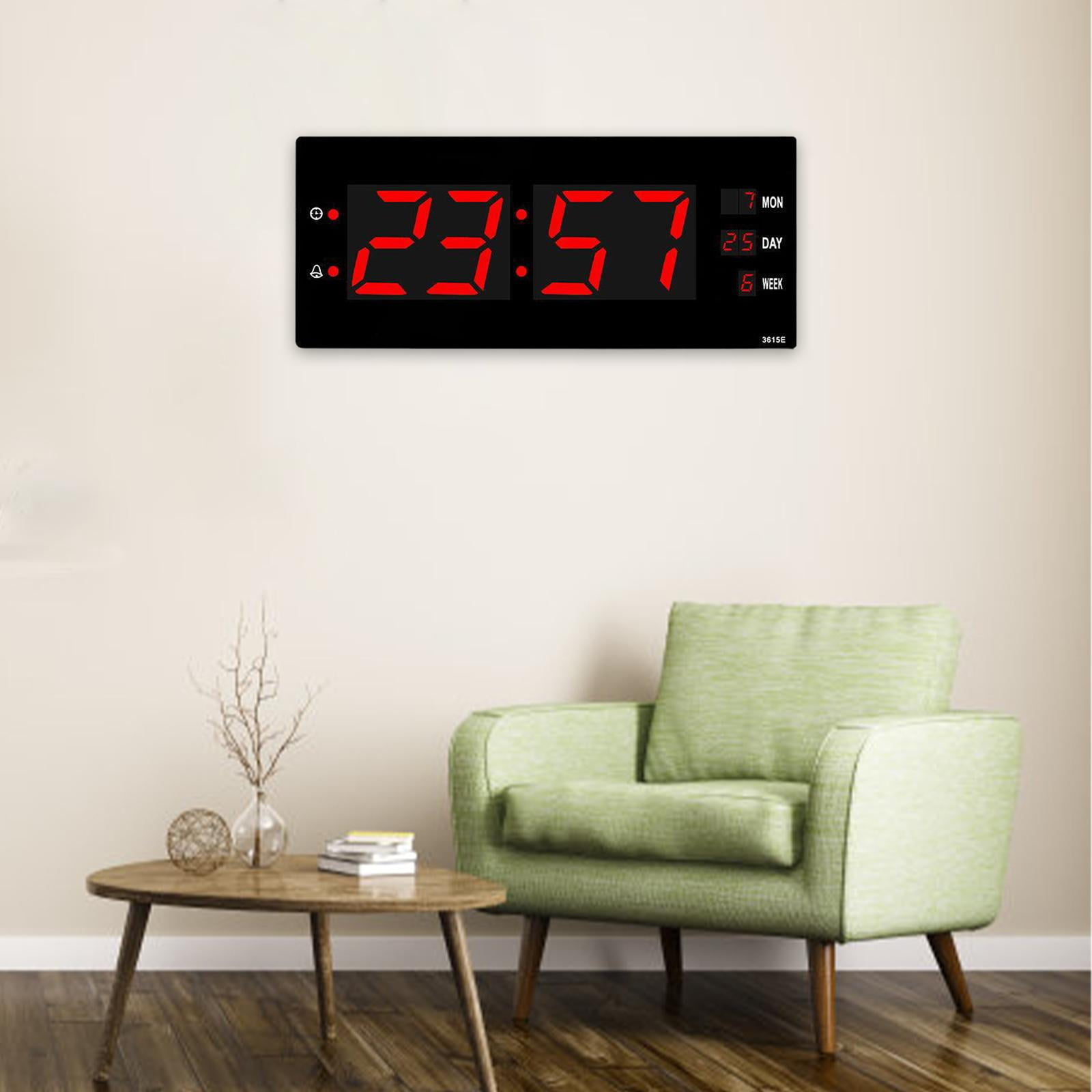 Axioma Large Display 13" Digital LED Wall Clock Wall Mountable Desk & Wall Calendar Day Timer with Calendar for Home Decor School Gym