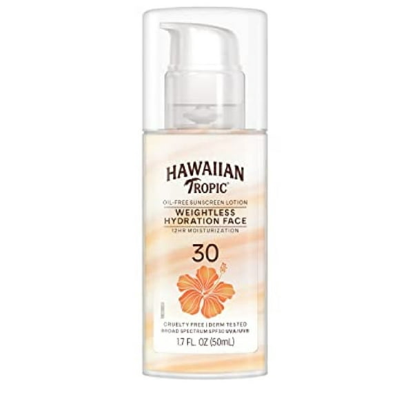 Hawaiian Tropic Silk Hydration Weightless Face Oil Free Sunscreen, SPF 30, 1.7 oz
