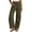 Army Green(Pants), variant on No Boundarie Wide Leg Pants for Women Cotton Linen Button Front Elastic Waist with Pockets Work to Weekend Loose Lounge Pants