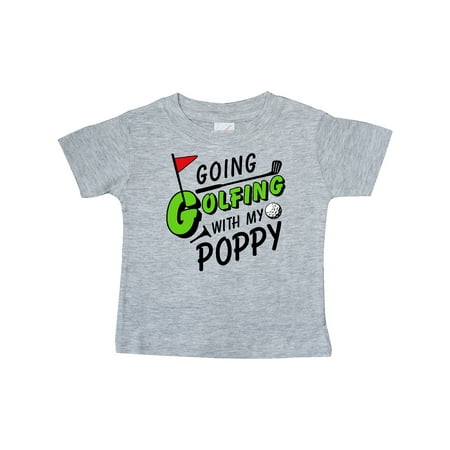 

Inktastic Going Golfing with my Poppy- kids golf Gift Baby Boy or Baby Girl T-Shirt