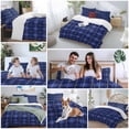 thumbnail image 5 of Brown plaid Duvet Cover Set Queen Size, 4 Piece Soft Microfiber Bedding Set with 1 Duvet Cover, 1 Flat Sheet, 2 Pillowcases, 5 of 9