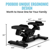 Pooboo Cardio Mini Stepper Machine with Resistance Bands, Home Fitness Air Stepper Stair Climber