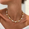 thumbnail image 1 of Collier Rétro en Forme d'Imitation Perle Tissée à la Clavicule 2025 Simple Couleur Or Mode Fille Douce Bijoux d'Anniversaire, 1 of 5