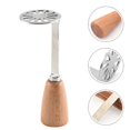 thumbnail image 3 of 2pcs Stainless Steel Potato Masher Avocado Masher with Wooden Handle Pumpkin Masher, 3 of 4