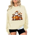 thumbnail image 2 of Sakmal Halloween Womens Sweatshirts Beige Cute Pullover Graphic Sweatshirts Soft Fall Fashion Tops, 2 of 5