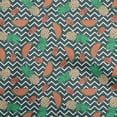thumbnail image 1 of oneOone Viscose Chiffon Dark Teal Green Fabric Tropical Fruits With Chevron Sewing Fabric By The Yard Printed Diy Clothing Sewing Supplies 42 Inch Wide, 1 of 4