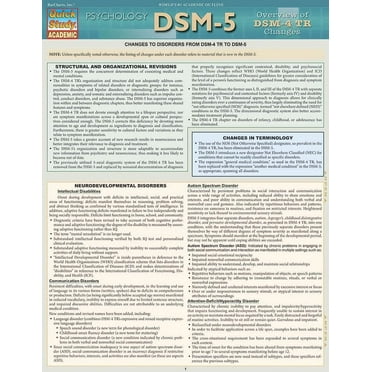 DSM-5 Overview of DSM-4 Changes (Other)