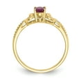 thumbnail image 2 of 10K Yellow Gold Ring Band with Stones (07) July Ruby Oval Red Diamond Round, Size 6, 2 of 5