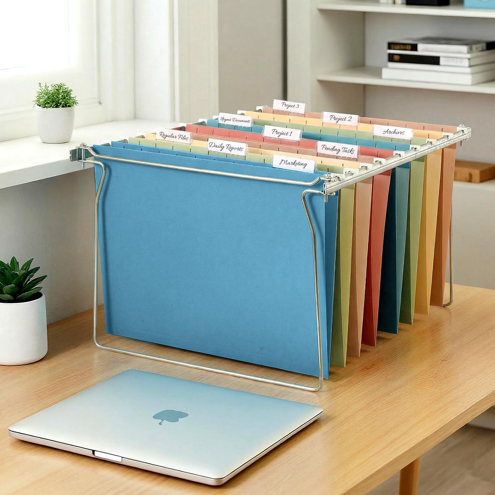 Hanging File Folders  50 Pack Letter Size With 1/5-cut Tabs Stay Organized For Your Home And Office Bulk Documents Paper 5 Retro Colors