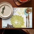thumbnail image 5 of Green and Blue Pioneer Flower Pattern Summer Placemats Table Placemats Set Of 4-Linen Kitchen Washable Placemats Table Mats 11.8"x17.7" Non-Slip Heat Resistant, 5 of 6
