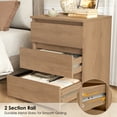 thumbnail image 4 of Homfa 3 Drawers Nightstand, Small Sofa Table, Wooden Storage Cabinet for Living Room, Wood Grain Finish, 4 of 9