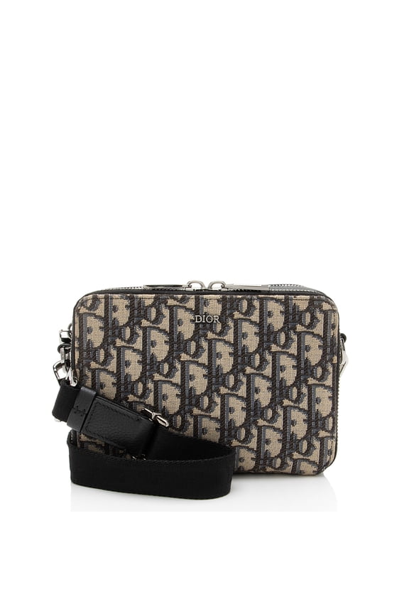 Pre-Owned Dior Oblique Double Zip Pouch