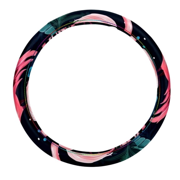 Flamingo 14.5 Inch Printing PVC Leather Car Wheel Covers Auto Accessories Steering Wheel Cover