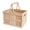 Coffee, variant on Penkiiy Foldable Picnic Basket, Large Capacity Camping with Handle and Movable Wooden Board, Plastic Car Trunk Organizer Portable Storage Basket for Outdoor Parties Home