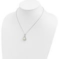 thumbnail image 4 of Sterling Silver Rhodium-Plated 10-11mm White Fwc Pearl Cz Necklace Made In China qg4101-17, 4 of 5