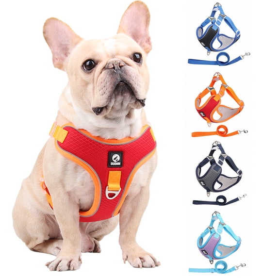 Meidiya No Pull Dog Harness and Leash,Breathable Mesh Vest Harness with Reflective Strap Safety Dog Walking Harness for Small Medium Large Dog