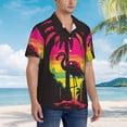 thumbnail image 2 of Lsque Flamingo And Palm Trees At Sunset pattern Hawaiian Shirt for Men, Unisex Summer Beach Casual Short Sleeve Button Down Shirts-XX-Large, 2 of 9