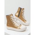 thumbnail image 1 of Silver Shoes New Style Women Boots High-Top Boots Women Lace-Up Zip Flat Boots Party Shoes For Women Daily Wear Ladies Shoes Casual Fashion Sneakers O, 1 of 4