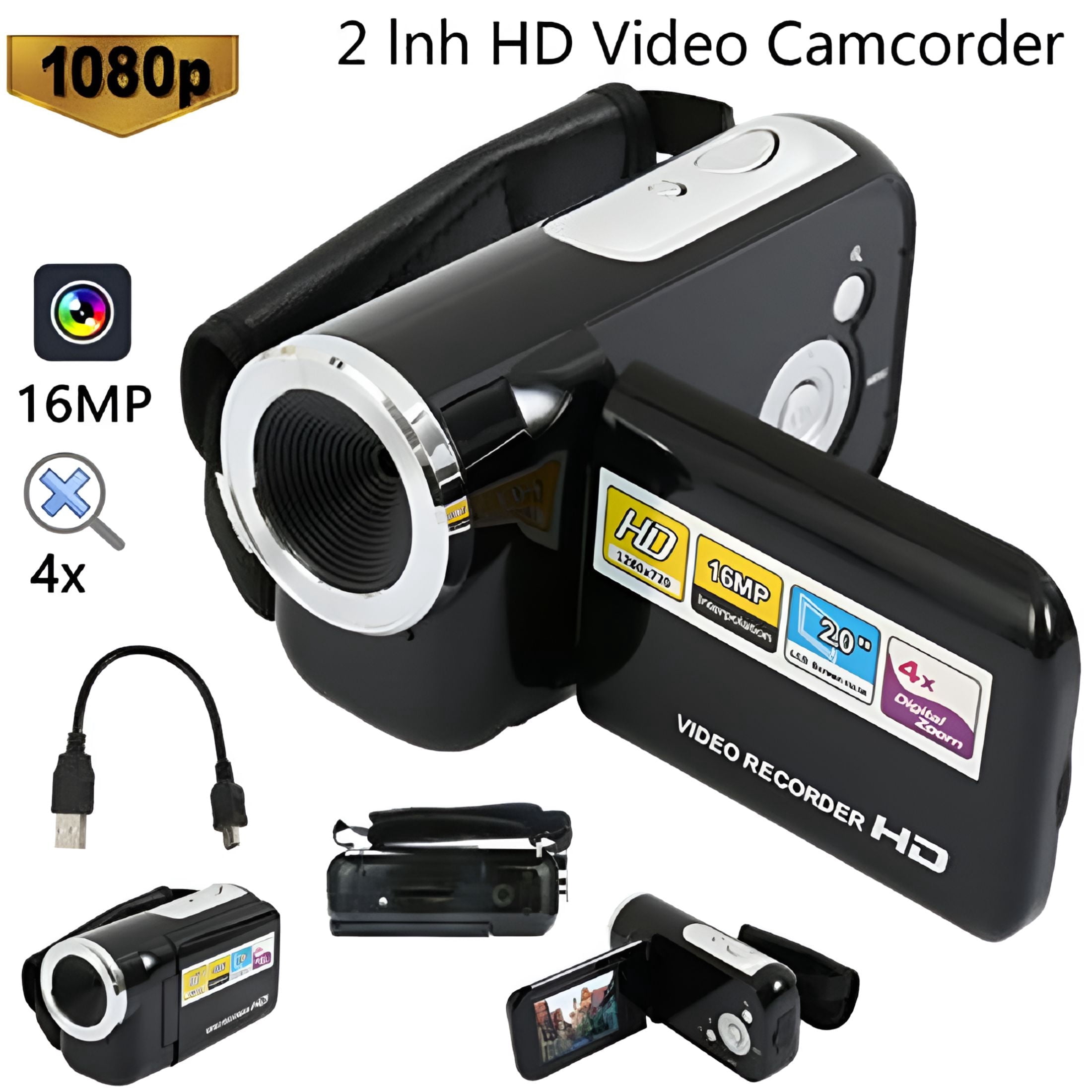 GJX 1080P HD Camcorder Digital Video Camera TFT LCD 16MP 16X Zoom