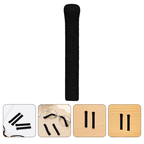 LOLIPPYY 3Pairs Soft Black Eyeglass Arm Tip Covers Comfortable Elastic Glasses Ear Protectors with Grip