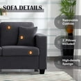 thumbnail image 5 of BSHTI Modern Style Teddy Fabric Sofa with 2 Pillows,Featuring Extra-Wide Deep Sofa,Suitable for Living Room,Bedroom,Office, 5 of 15