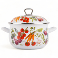 thumbnail image 2 of STPgoods Enameled Aluminum Belly Deep Stock Pot with Lid Set of 2 Vegetable Garden Cooking Pot Set 2.2 Qt 4 Qt 5.05 Qt and 6.55 Qt Enamel Soup Pots, 2 of 7