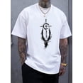 thumbnail image 1 of [Opción popular] Camiseta con estampado gráfico para hombre - Camiseta informal de poliéster de manga corta con cuello redondo, capa interior de verano para adultos, hombres, mujeres, adolescentes, jó, 1 of 5