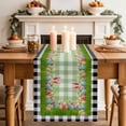thumbnail image 2 of Table Runner 70 Inches Long for Kitchen Dining, Happy Easter Dresser Scarf Farmhouse, Dining Table Decorations for Wedding/Parties, Spring Bunny Ears Eggs Buffalo Checkered 13 x 70 In, 2 of 8
