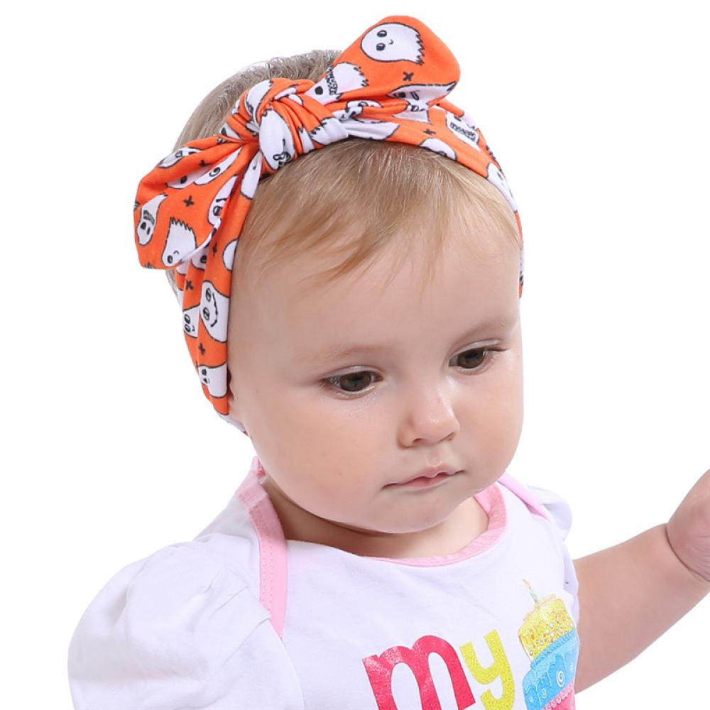 Turban KNOT Headband Baby Infant Toddler Soft Material Rabbit Ears Scrunchy 