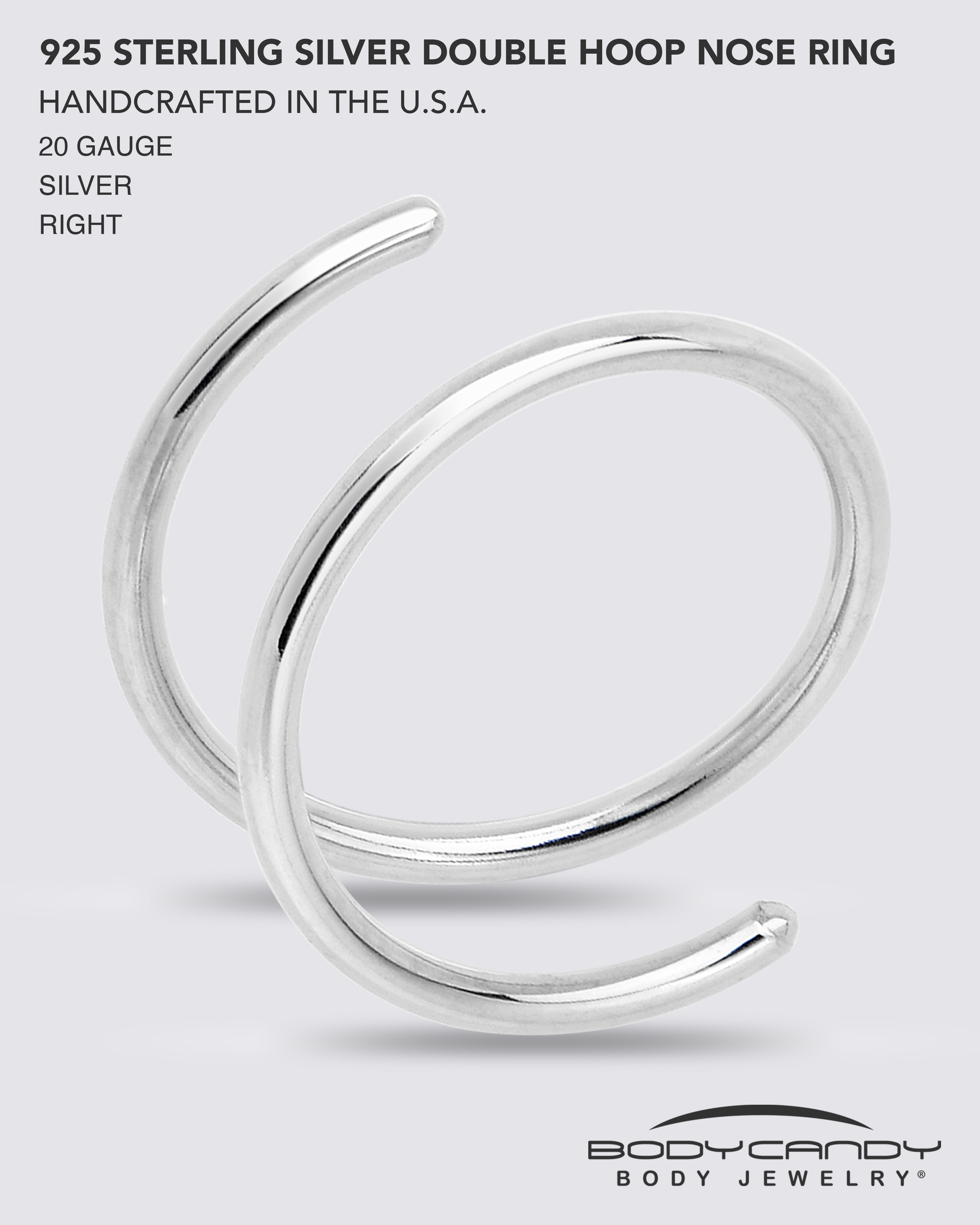 Double Nose Ring for Single Piercing Double Hoop Nose Ring for Single  Piercing D | eBay