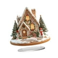 thumbnail image 3 of Adorno de mesa de casa de pueblo navideña, figura coleccionable, escena de nieve, acrílico D, 3 of 9