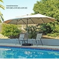 thumbnail image 5 of Home Zone Living 15x9 Ft Double Head Patio Umbrella with Base, 36 LED Lights, Sand Bags, UV resistant & Waterproof, 213 LBS Total Weight, Beige Tan, 5 of 8