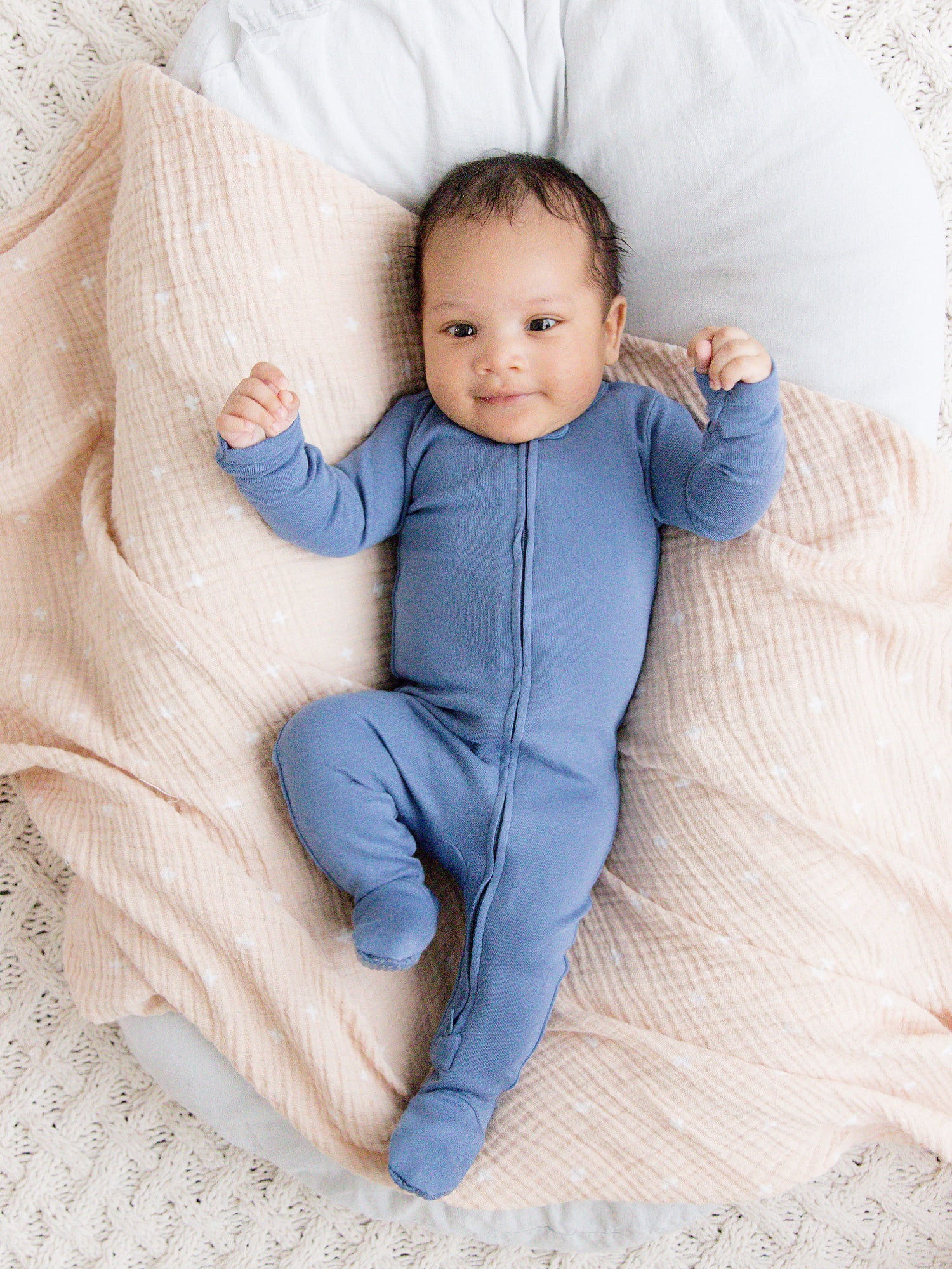 L'ovedbaby Baby Unisex 100% Organic Cotton Zipper Footie, Sleep N Play, Size Preemie-9 Months