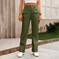 thumbnail image 3 of biudgviw Lounge Pants for Women Fall Comfy High Waist Work Office Pants Loose Wide Straight Leg Business Casual Pants with Pockets, 3 of 4