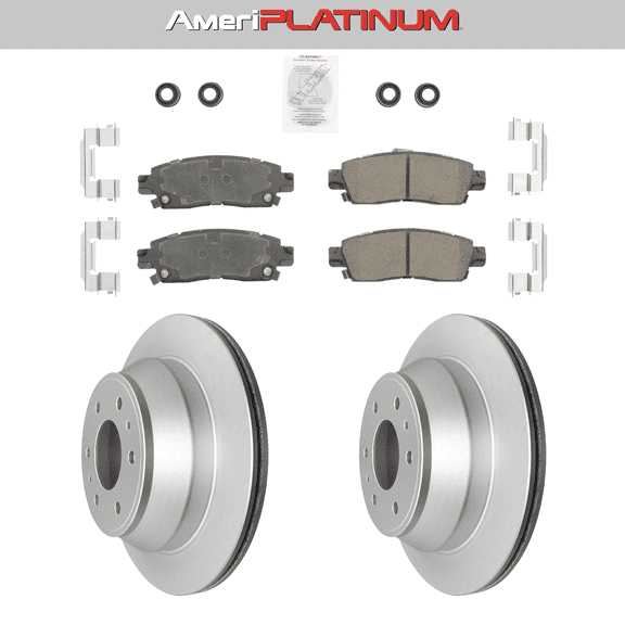 Rear Ceramic Brake Pads & Coated Rotors FOR TRAILBLAZER SSR ENVOY; RAINIER; 9-7X