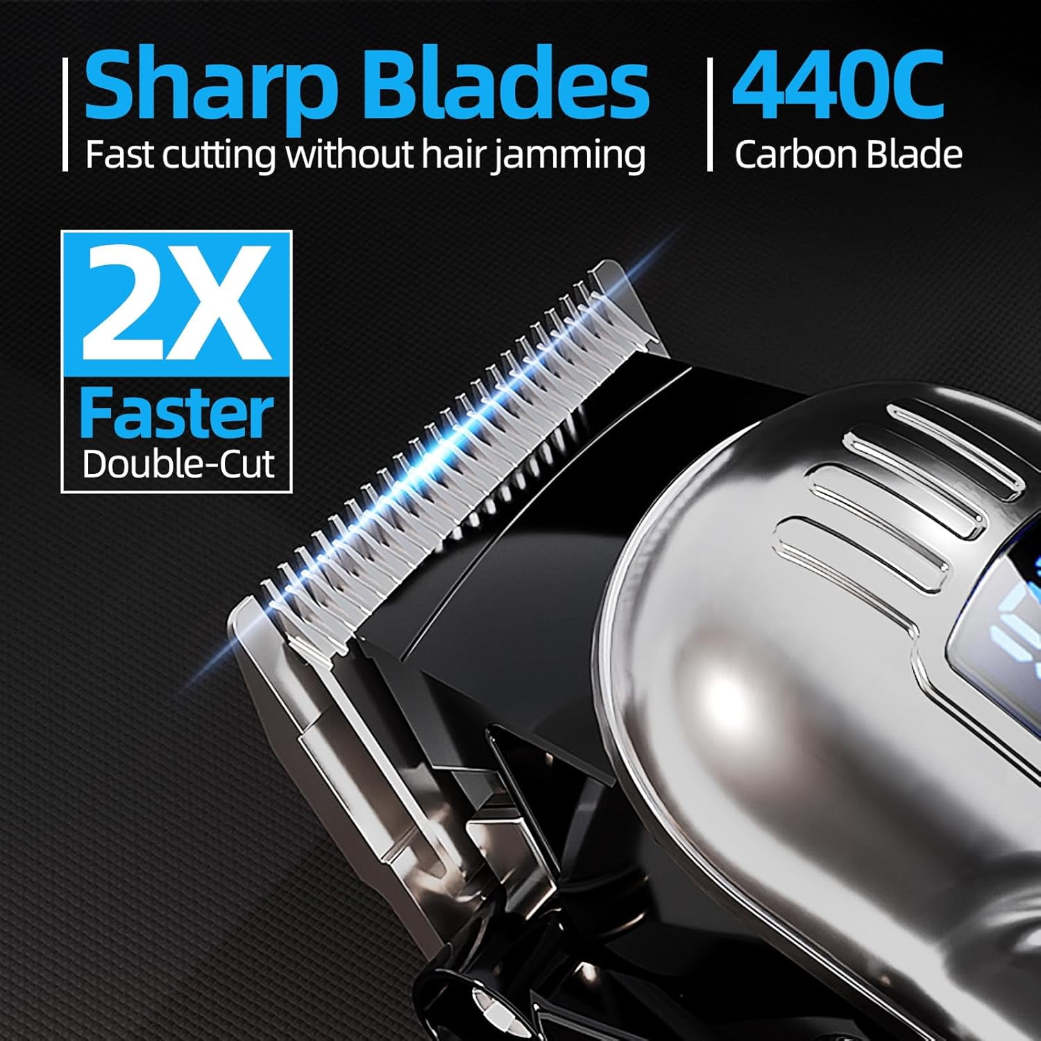 Hair Clippers for Men w/Battery Display, 5H Professional Hair Cutting Kit with 10 Combs, Rechargeable Barber Clippers Beard/Hair Trimmer with Scissors,Cape for Men