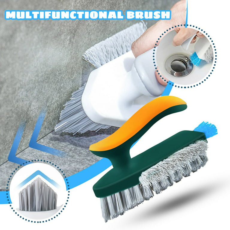 Gotyou 4 In 1 Tub Tile Brush, V-Shaped Floor Seam Cleaning Brush, Corner Crevice  Brush Tool 