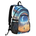 thumbnail image 2 of JIALIOU 14" Laptop Backpack Waterproof Airline Approved Stylish Casual Daypack for Travel Business College Work, Stargate in Desert, 2 of 8