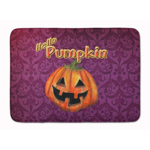 Hello Pumpkin Halloween Machine Washable Memory Foam Mat