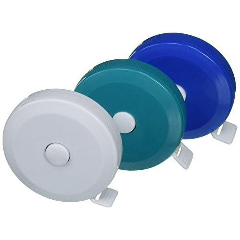 3 PACK: Retractable Medical Body Tape Measure White, Teal, and Royal Blue