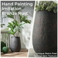 thumbnail image 4 of Wallowa 20 Inch Hight Weathered Concrete Planter,  Large Flower Pot with Drainage Hole, Tall Planter for Home, Garden, Patio, Courtyard, Bronze Rust, 4 of 6