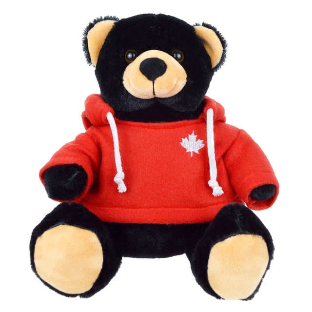 Canada 1 Count Black, Red, White Plush Bear, 8.75in, Adult, Decoration, Canada Day, Way To Celebrate